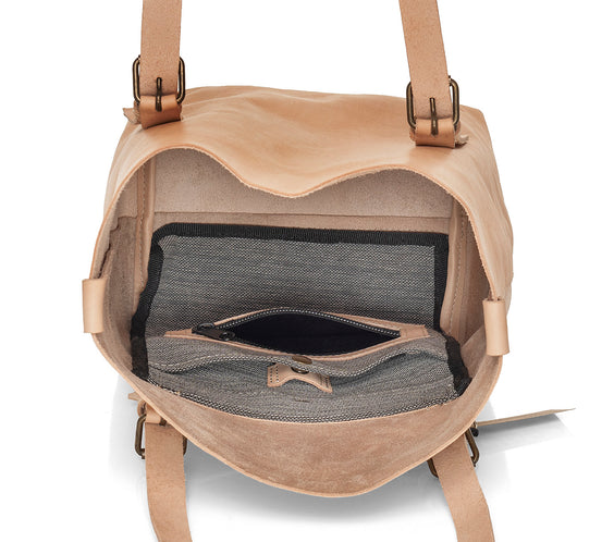 The Field Bag - Vegetable Tanned Leather Tote Large